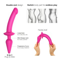   Strap-on-me Switch Semi-Realistic S - 2-in-1 Silicone Dildo (Pink)