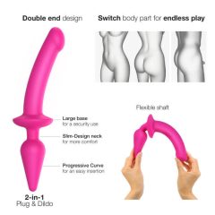   Strap-on-me Switch Semi-Realistic XXL - 2-in-1 Silicone Dildo (Pink)