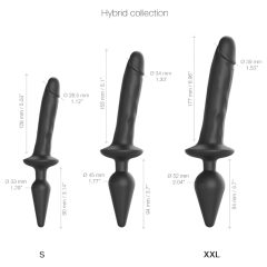   Strap-on-me Switch Realistic S - 2-in-1 Silicone Dildo (Black)