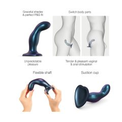 Strap-on-me Snaky M - Curved Anal Dildo (Metal Blue)