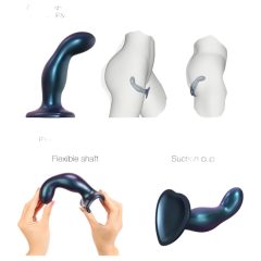 Strap-on-me Snaky M - Curved Anal Dildo (Metal Blue)