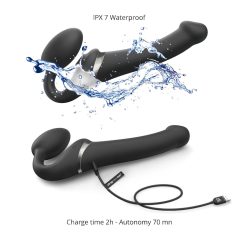 Strap-on-me S - Strap-on Air Pulse Vibrator - Small (Black)