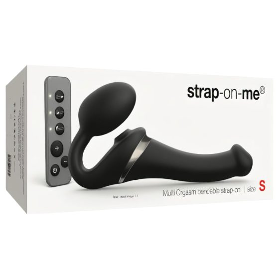 Strap-on-me S - Strap-on Air Pulse Vibrator - Small (Black)