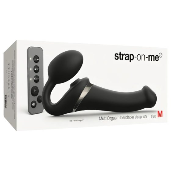 Strap-on-me M - Air Wave Strap-on Vibrator - Medium (Black)