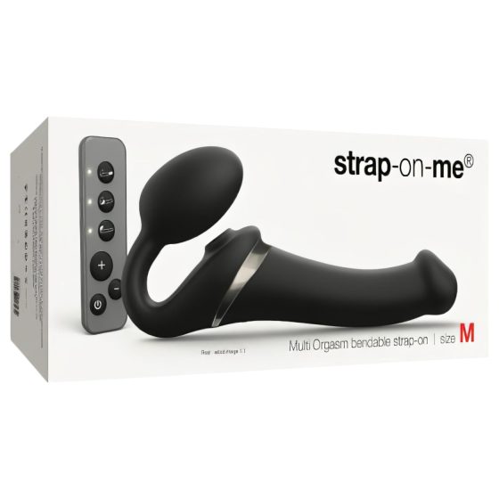 Strap-on-me M - Airwave Strap-On Vibrator - Medium (Black)