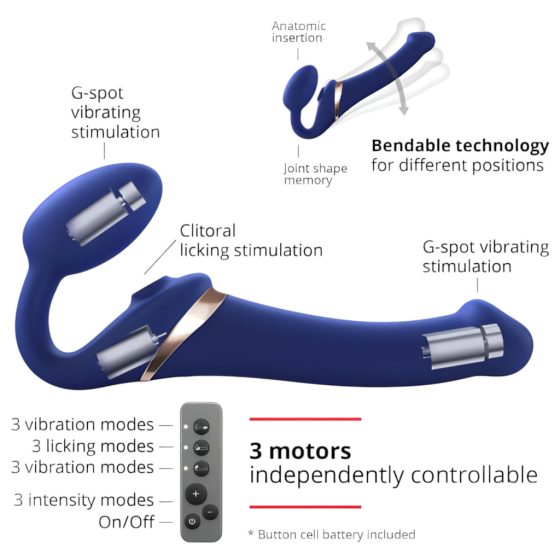 Strap-on-me Small - Strap-on Air Wave Vibrator - Blue