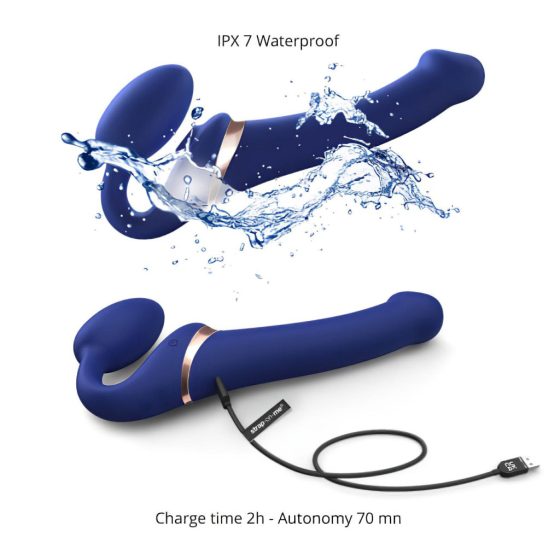 Strap-on-me L - Attachable Air Wave Vibrator - Large (Blue)