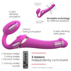 Strap-on-me M - strap-on, air pulse vibrator (pink)