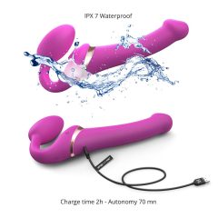 Strap-on-me M - strap-on, air pulse vibrator (pink)