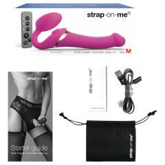 Strap-on-me M - strap-on, air pulse vibrator (pink)