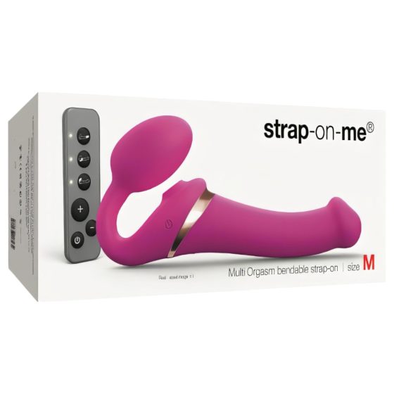 Strap-on-me M - strap-on, air pulse vibrator (pink)