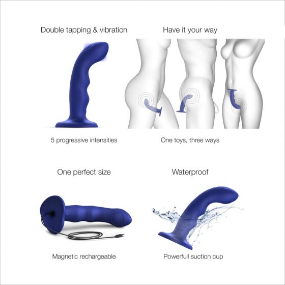 Strap-on-Me - Waterproof, Pulsating G-Spot Vibrator (Blue)