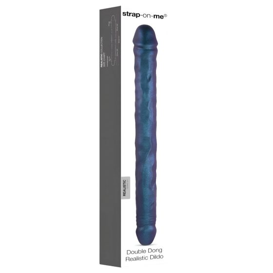 Strap-on-me - double dildo (metallic blue)