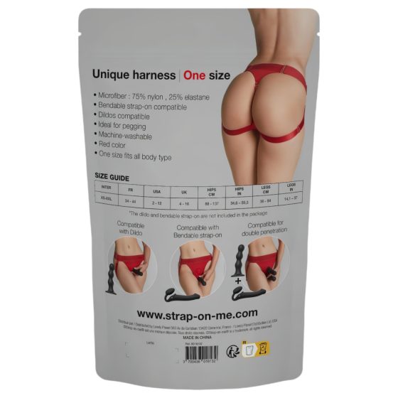 Strap-on compatible underwear - XS-XXL (red)