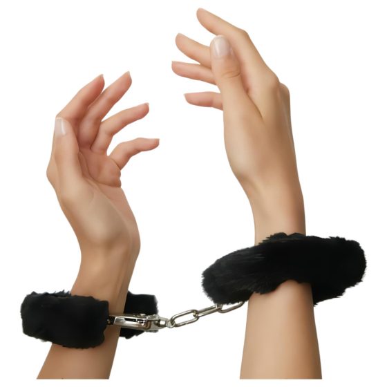 Love to Love Attach Me - Plush Handcuffs (Black)