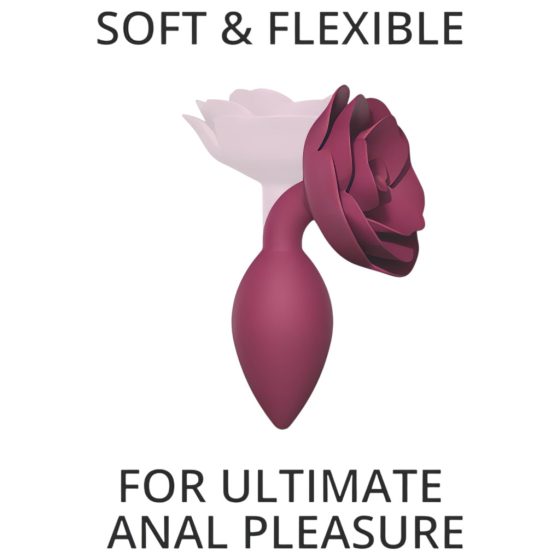 Love to Love Open Roses M - Silicone Anal Dildo (Burgundy)