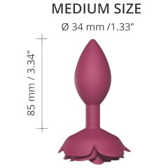 Love to Love Open Roses M - Silicone Anal Dildo (Burgundy)