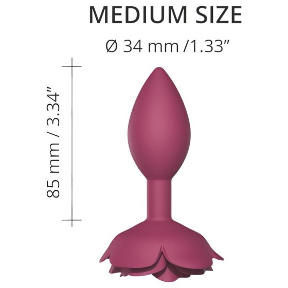 Love to Love Open Roses M - silicone anal plug (red)