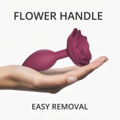 Love to Love Open Roses M - Silicone Anal Dildo (Burgundy)