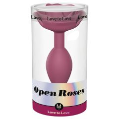 Love to Love Open Roses M - Silicone Anal Dildo (Burgundy)