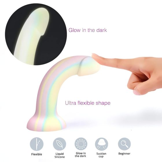 Striped Silicone Dildo with Suction Cup - Dildolls Fantasy