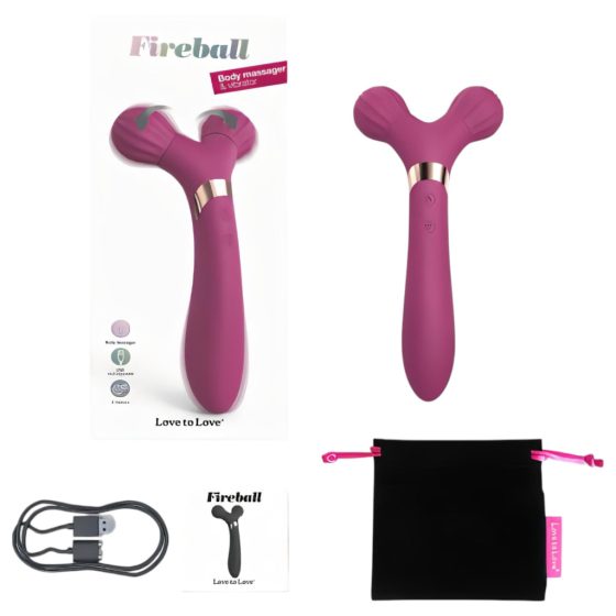 Love to Love Fireball - Rechargeable 2-in-1 Massager Vibrator (Burgundy)