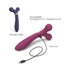   Love to Love Fireball - Rechargeable 2-in-1 Massager Vibrator (Burgundy)