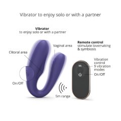   Love to Love Match Up - Rechargeable Wireless Couple's Vibrator (Purple)