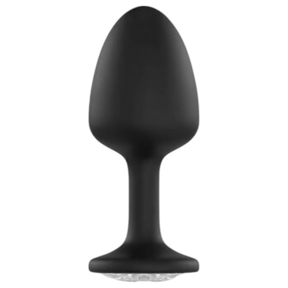 Dorcel Geisha Diamond Plug M - White Stone Anal Dildo (Black)