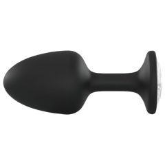   Dorcel Geisha Diamond Plug M - White Stone Anal Dildo (Black)