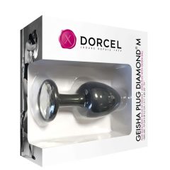   Dorcel Geisha Diamond Plug M - White Stone Anal Dildo (Black)