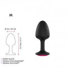 Dorcel Geisha Ruby M Plug - Pink Gem Anal Dildo (Black)