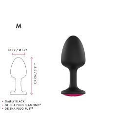 Dorcel Geisha Ruby M Plug - Pink Gem Anal Dildo (Black)