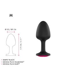 Dorcel Geisha Ruby M Plug - Pink Gem Anal Dildo (Black)