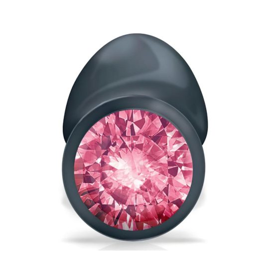 Dorcel Geisha Plug Ruby M - pink jeweled anal plug (black)