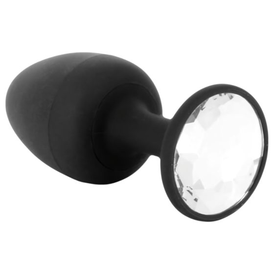 Dorcel Geisha Diamond Plug L - White Stone Anal Dildo (Black)