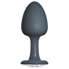   Dorcel Geisha Diamond Plug L - White Stone Anal Dildo (Black)