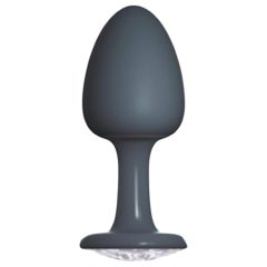   Dorcel Geisha Plug Diamond L - white-jeweled anal plug (black)