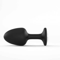   Dorcel Geisha Diamond Plug L - White Stone Anal Dildo (Black)