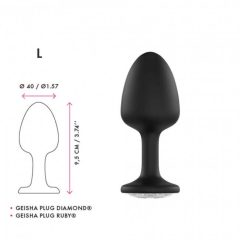   Dorcel Geisha Diamond Plug L - White Stone Anal Dildo (Black)