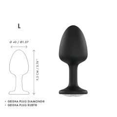   Dorcel Geisha Diamond Plug L - White Stone Anal Dildo (Black)