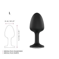   Dorcel Geisha Plug Diamond L - white-jeweled anal plug (black)