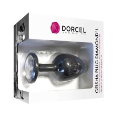   Dorcel Geisha Plug Diamond L - white-jeweled anal plug (black)