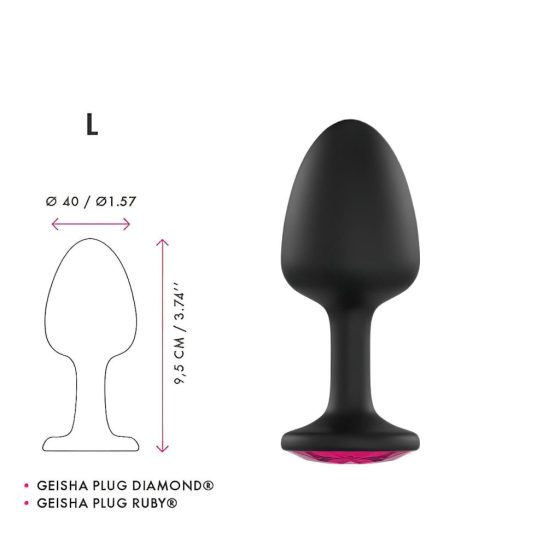 Dorcel Geisha Ruby L Plug - Pink Gem Anal Dildo (Black)