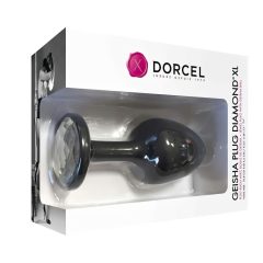   Dorcel Geisha Diamond Plug XL - Anal Dildo with White Stone (Black)