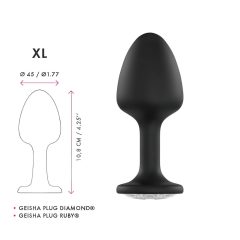   Dorcel Geisha Diamond Plug XL - Anal Dildo with White Stone (Black)