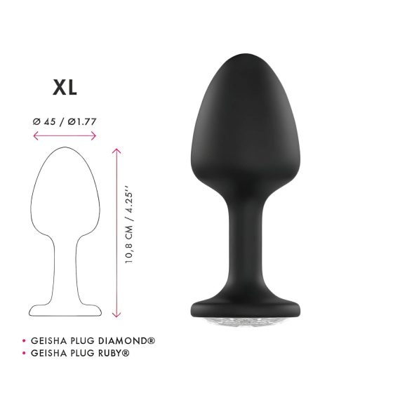 Dorcel Geisha Plug Diamond XL - White Gem Anal Plug (Black)