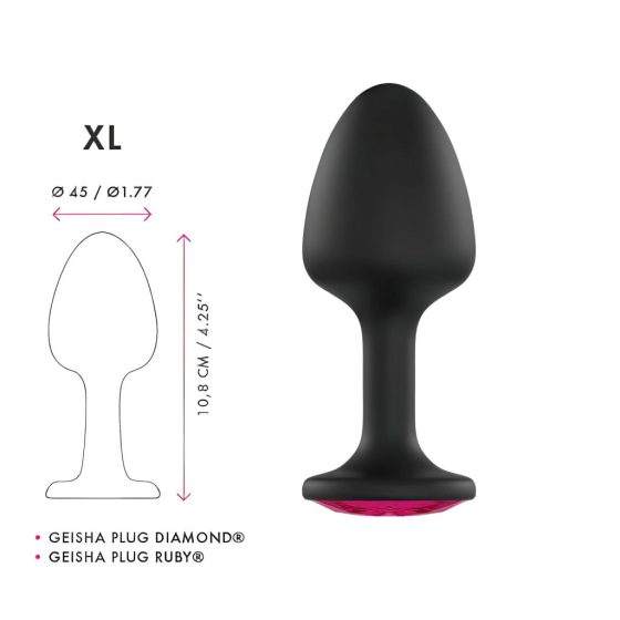 Dorcel Geisha Ruby XL Plug - Pink Gem Anal Dildo (Black)