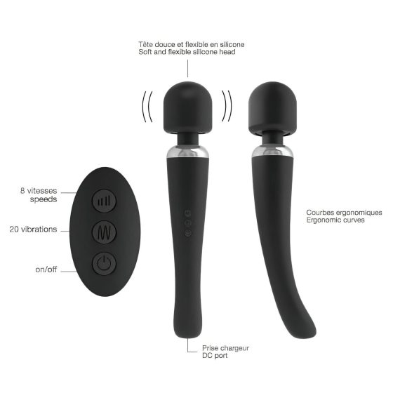 Dorcel Megawand - Rechargeable Massaging Vibrator (Black)