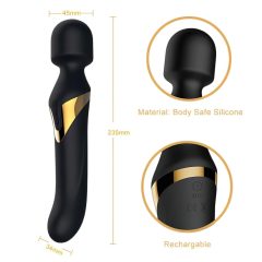   Dorcel Dual Orgasms Gold - Rechargeable 2-in-1 Massage Vibrator (Black)